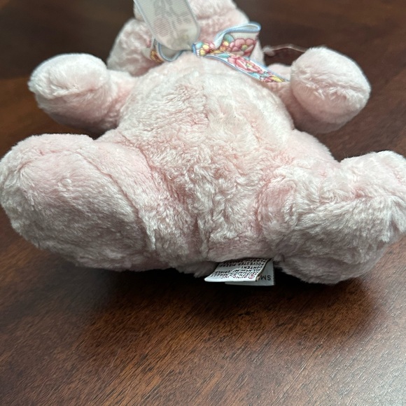 Gund Pink "Smoothie" 8" Bear with Floral Bow ~ Stands Independently - Picture 7 of 9
